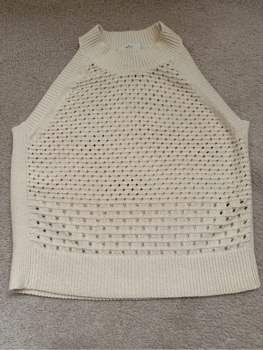 Aritzia Wilfred Cream Knit Halter Neck Tank, Small
